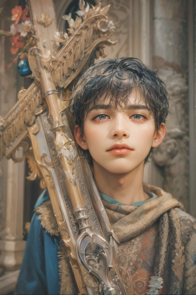 (masterpiece, top quality, best quality, official art, beautiful and aesthetic:1.2), boy, handsome, extreme detailed faces, (fractal art:1.3), colorful, highest detailed, (perfect face), shiny skin, HDR, cantarella, extremely detailed surroundings,