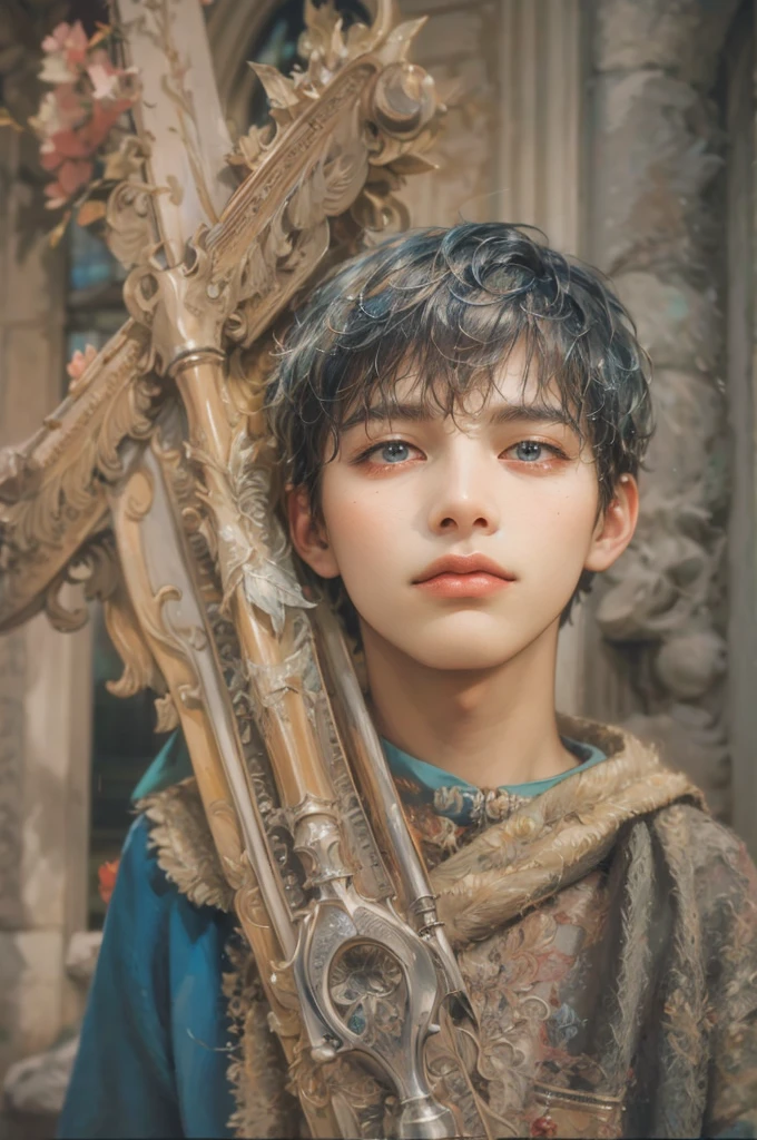 (masterpiece, top quality, best quality, official art, beautiful and aesthetic:1.2), boy, handsome, extreme detailed faces, (fractal art:1.3), colorful, highest detailed, (perfect face), shiny skin, HDR, cantarella, extremely detailed surroundings,