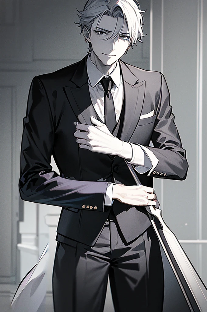 move his arm to his side and have him hold a cane