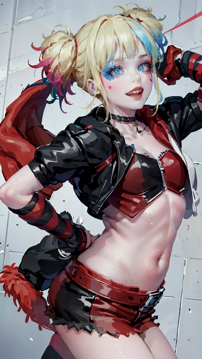 Harley Quinn, a man is pushing her face toward Gus penis, she cries, she is performing fellatio, he forces her to give him a blowjob, he pushed his penis into her mouth, his penis drips with semen, her face get sprayed with semen from the penis , he touches her face with his penis, she is screaming, her her hands are tied up,  the man is pulling on her hair, his penis sprays Harley in the face with cum, her face is drips with semen, she is screaming and scared, she is crying, semen drips from her cheek, her breasts are soaked in semen, he skin wet from the cum, she doesn't want to do it, but he hold her tightly,