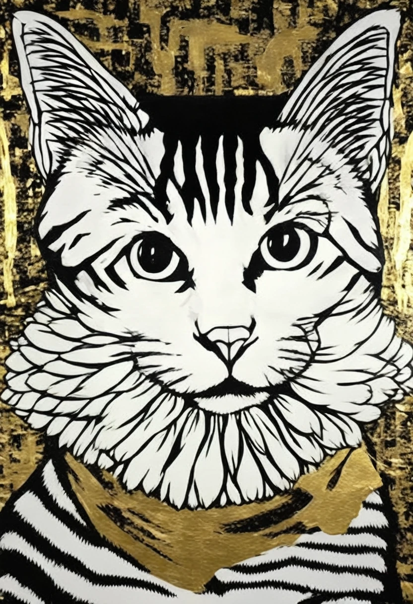 low quality、Pop Art、(One coin)、(Mouth only)、No eyes、No nose、Teeth are visible、gold、Logo、central、big、Background is white
