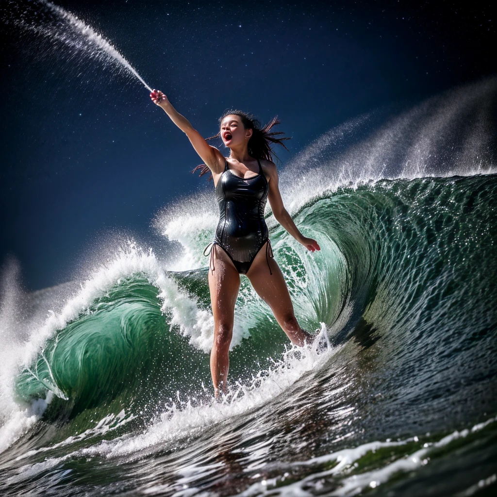 (ZoomedOut:1.28, Wide-shot) ZoomLayer (Epic photo of surfer magazine:1.37). (Full of Water, Everything Wetted:1.4) WetHair (extremely detailed Cute Girl in RED)(SparklingHighlights:1.28), Dynamic Joyful Expressions LifeLike Rendering (ManoErina:1.0) . Overflowing Gigantic Sideboob (Clearly Visible Beautiful Breast to Buttocks Line) Tiny and Roundly Butt, Detailed wet clothing texture, (Sloppy Surfboard:-1.2) Riding on waves, Sparkling water, TyndallEffect(Starry Water Particles:1.32), Whole Body proportions and all limbs are anatomically accurate