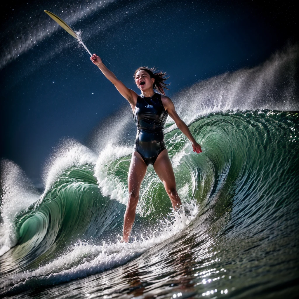 (ZoomedOut:1.28, Wide-shot) ZoomLayer (Epic photo of surfer magazine:1.37). (Full of Water, Everything Wetted:1.4) WetHair (extremely detailed Cute Girl in RED)(SparklingHighlights:1.28), Dynamic Joyful Expressions LifeLike Rendering (ManoErina:1.0) . Overflowing Gigantic Sideboob (Clearly Visible Beautiful Breast to Buttocks Line) Tiny and Roundly Butt, Detailed wet clothing texture, (Sloppy Surfboard:-1.2) Riding on waves, Sparkling water, TyndallEffect(Starry Water Particles:1.32), Whole Body proportions and all limbs are anatomically accurate
