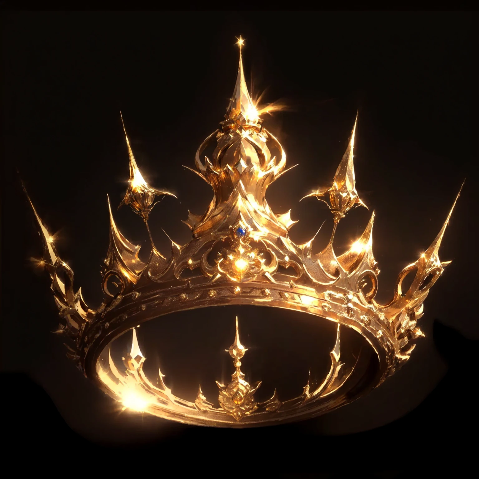 a close up of a crown with a glowing crown on it, holy flame crown spell, crown of fire, golden crown, gold crown, crown, resembling a crown, gold crown and filaments, intricate gold crown, floating crown, crown of (White laser), crowned, ornate gold crown, crown!!!!!!, the crown is very high, royal crown