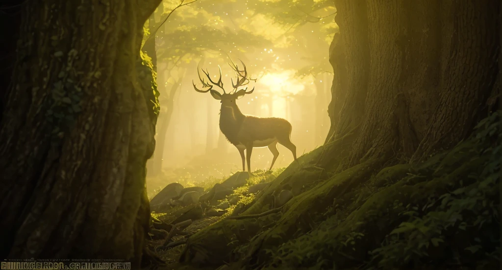 He has several deer following him.、