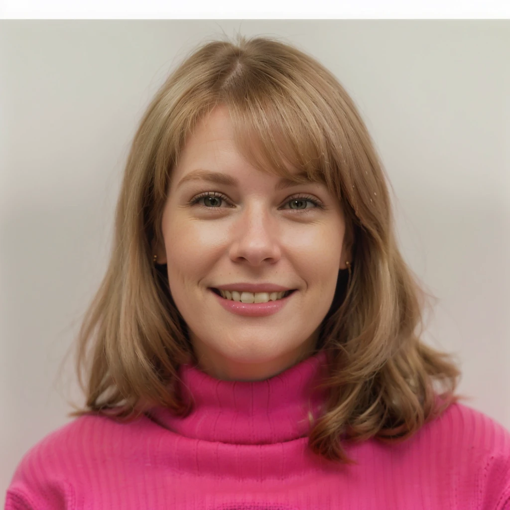 smiling woman in pink sweater with a pink sweater on, laurie greasely, laurie greasly, lynn skordal, alison williams, by Lynn Pauley, ann long, taken in the early 2020s, miranda meeks, elizabeth williams, karen carr, louise dalh - wolfe, by Jeffrey Smith, by Jim Davis, full figure
