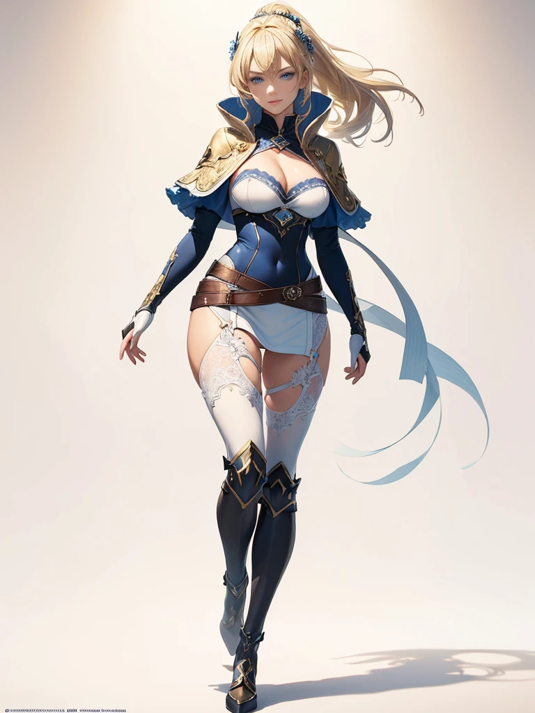 ((1girl, solo)), jean (genshin impact), full body, standing, beautiful body, (perfect anatomy, perfect body, perfect hands, perfect legs), nice hands, natural proportions, sexy body, (large breasts:1.3) BREAK
((extremely detailed face)), blue eyes, (beautiful detailed eyes:1.6), (realistic pupils, realistic iris:1), expressive eyes, ((looking at viewer)), (clear eyes:1.3), (hyperrealistic:1.2), (detailed skin texture:1.2), smooth skin, (blonde hair:1.5), long hair, ponytail, (detailed lips:1.2), (attractive lips:1.1), (glossy lips:1.1), (smile), perfect face, perfect eyes BREAK
strapless shirt, ((white shirt)), cleavage, ((blue capelet)), detached sleeves, (gloves), white pants, (skin tight:1.5), belt, (blue tailcoat), knee-high boots, high heels, thigh gap BREAK
(masterpiece:1.5), anime-style, top quality, best quality, (beautiful and aesthetic:1.2), (ultra detail:1.5), Ultra-detailed depiction, Ultra-precise depiction, extremely detailed 8k illustration, high resolution, (highly detailed shading:1.2), (realistic lighting:1.4), perfect lighting, vibrant colors, dynamic tones, striking hues, 8k, absurd resolution, perfect shadows, hdr, UHD, ambient lighting, realistic, ultra-realistic, photo realistic, highly detailed, rich detail, luminous colors, fine texture, intricate design, professional illustration, (soft light:1.2), (illustration:0.7)