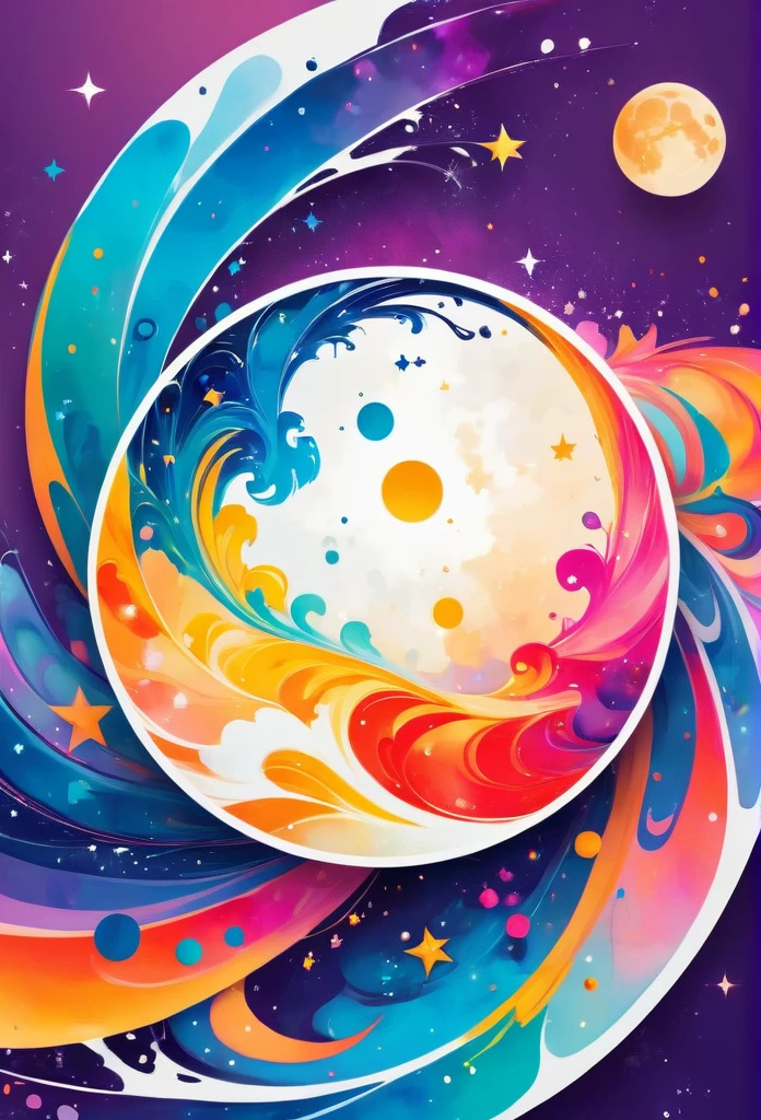 Circle-shaped logo for nail salons
Logo with full moon motif
The full moon is strewn with orangenails
a close up of design with a number on it, behance art, octane 8, painted with colour on white, adobe illustrator art, cinema 4d colorful render, official artwork, colourful artwork, multicolored vector art, archan nair, colourful digital art, official illustration, colorful swirls of paint, promotional artwork, trend in behance hd