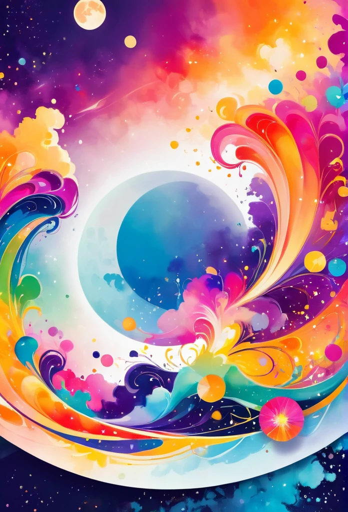 Circle-shaped logo for nail salons
Logo with full moon motif
The full moon is strewn with orangenails
a close up of design with a number on it, behance art, octane 8, painted with colour on white, adobe illustrator art, cinema 4d colorful render, official artwork, colourful artwork, multicolored vector art, archan nair, colourful digital art, official illustration, colorful swirls of paint, promotional artwork, trend in behance hd