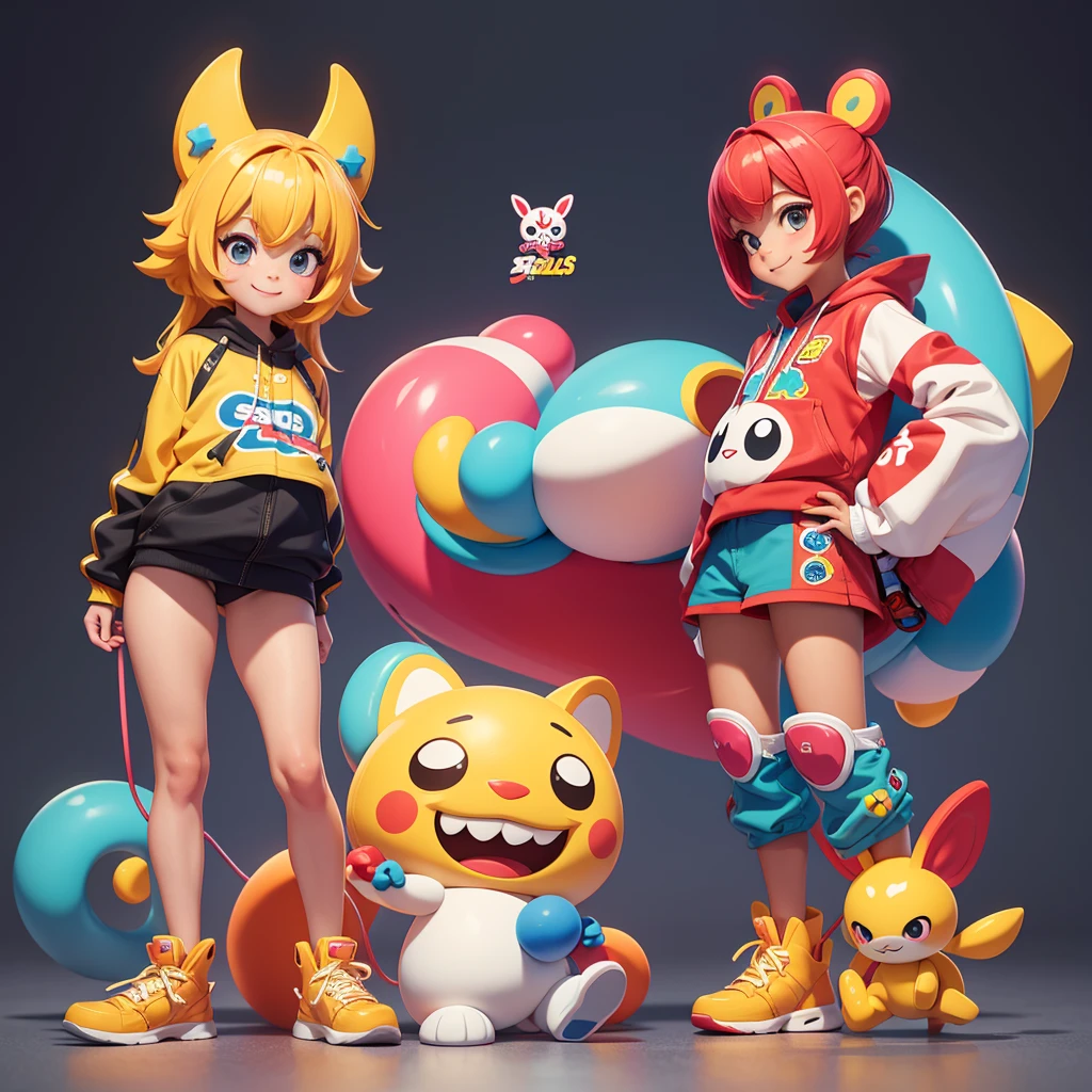 "A cute mascot character inspired by toys, like with a friendly and playful design."