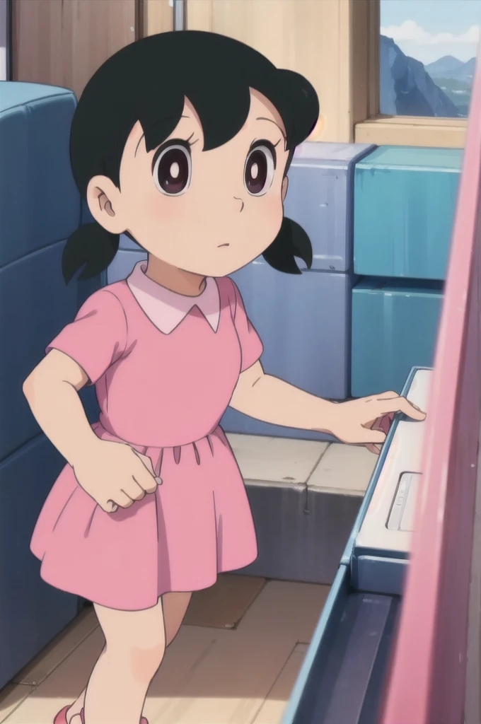 drsizukachan1,,1girl,solo,pink dress,looking_at_viewer,