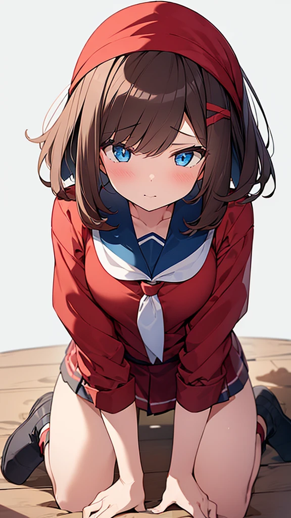 ((Girl having intense vaginal sex with man:1.1)), One girl, May Pokemon, red Bandana, Brown Hair, short hair, blue eyes, 黒と赤い服,Mei&#39;s Clothes, 短い白いスカート, スパッツ, chest, Chest cleavage, Bounce, Thighs, indoor, 32k,Super detailed,Ultra-detailed, {{Metamon transforms into Mei and has super intense vaginal sex with a man}}, NSFW