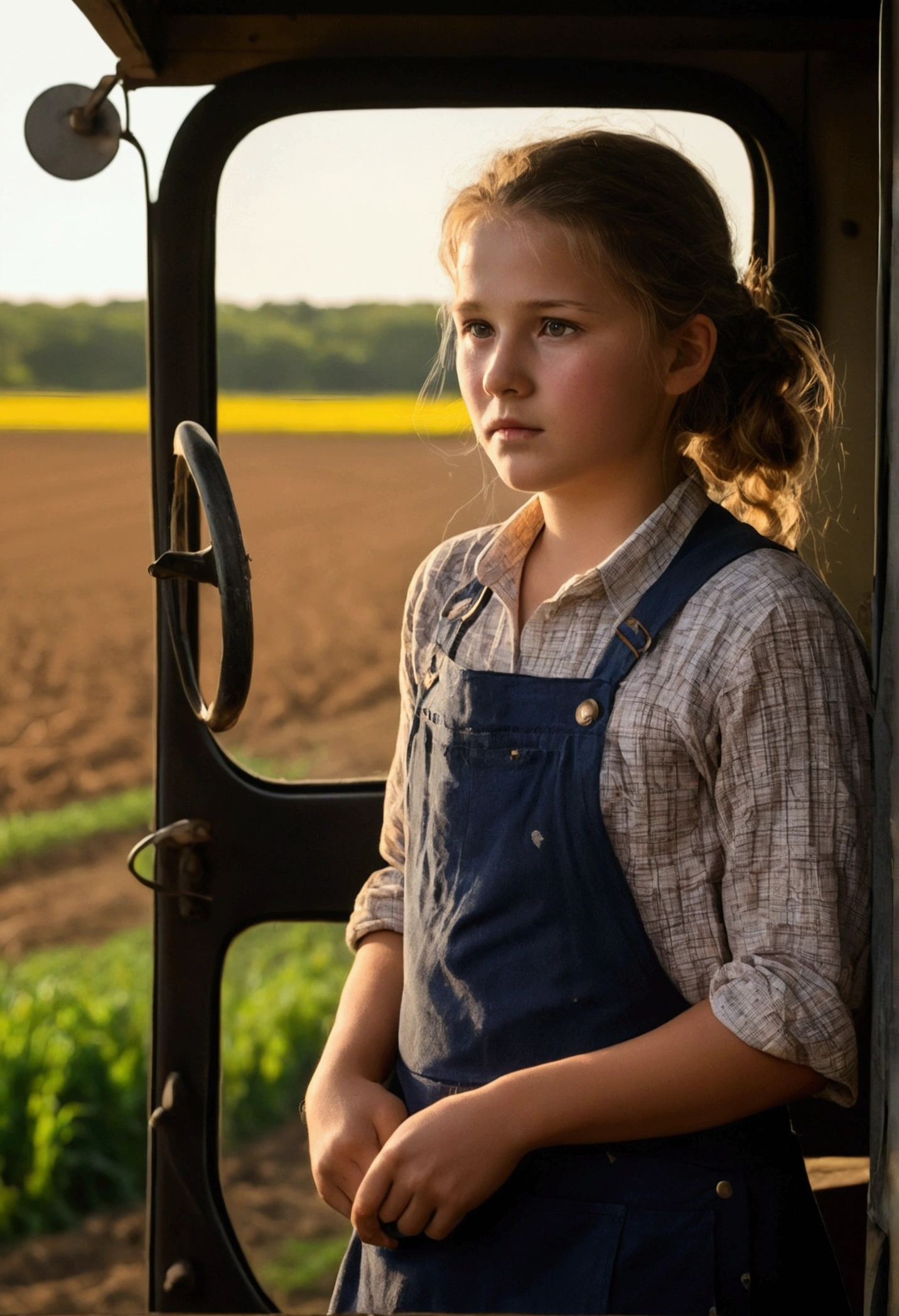 While the farmer was about to leave, a girl arrived.