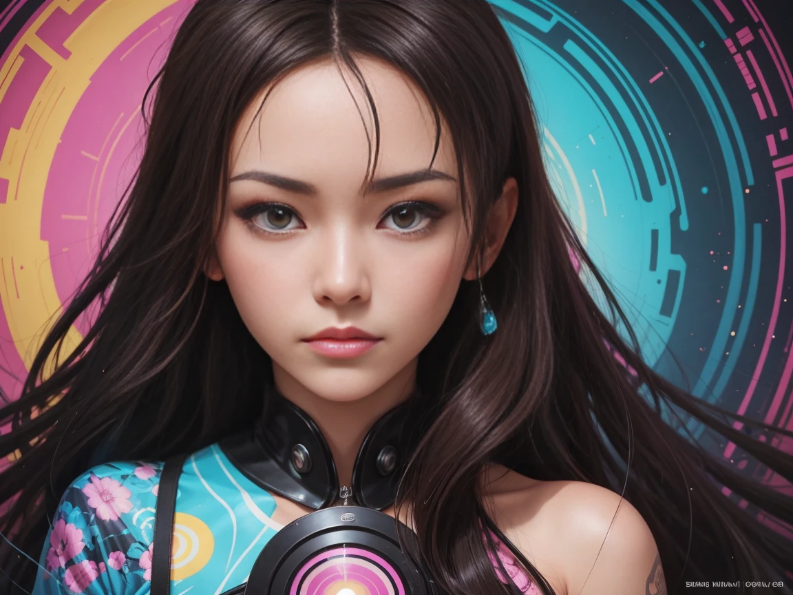 Close-up of a vinyl record with a photo of a woman, album cover concept art, artistic record jacket design, Beeple and Jeremiah Ketner, Artgerm and Ati Gailan, Gweiz-inspired artwork, artbook artwork, detailed Cover Artwork, Alena Aenami Style, Moebius + Reusch