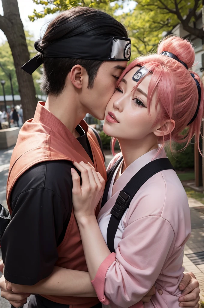 Naruto kissing Sakura 