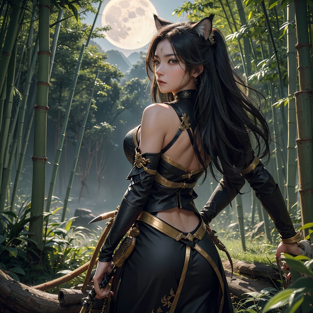 (Move the base of the wolf's tail to the top edge of the butt crack.:1.2)、The tail is made by cutting a hole in the panties and passing it outside.、The base of the tail is brown with only the tip being white、Support the tail with your right hand、(Fix the tail so that it looks natural, as if it is growing directly from the butt.)、Reduce the exposure of your buttocks