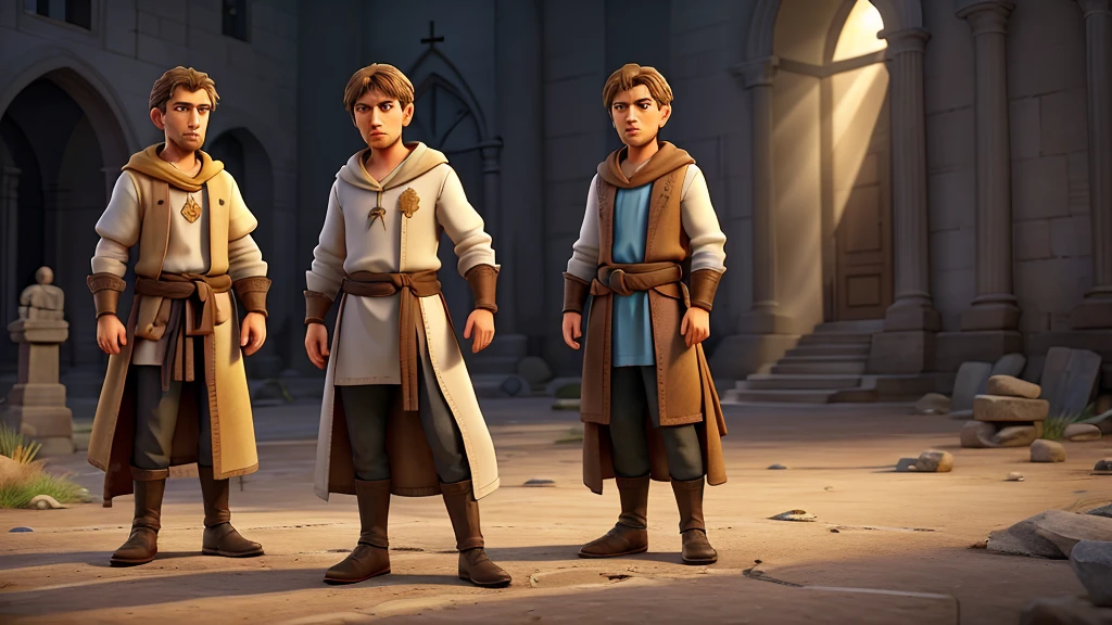    Central Image:



Paul in two moments: Stalker: Severe expression, dark clothes, frown, holding stones/swords (symbolizing persecution).

Apostle: Serene face, white/clear robes, hands in prayer position, divine light around (symbolizing faith). Close up in Paul: Tears in the eyes, representing repentance and conversion. Stylized illustration: conveying the timelessness of history. Additional Elements: Rays of light (divine revelation). Scenes: Paul falling off his horse on the road to Damascus (conversion).
Color Combinations: Vibrant colors: Yellow, orange and blue to catch the eye and convey Paul's epic journey.