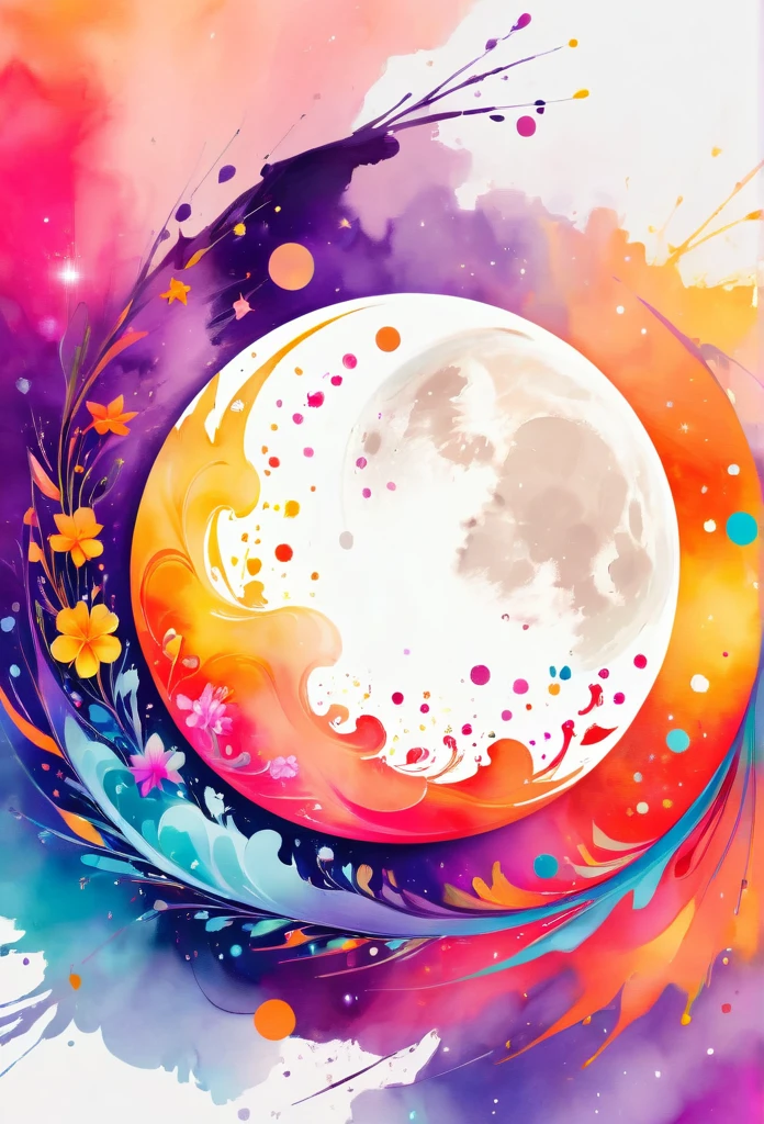 Circle-shaped logo for nail salons
Logo with full moon motif
The full moon is strewn with orangenails
a close up of design with a number on it, behance art, octane 8, painted with colour on white, adobe illustrator art, cinema 4d colorful render, official artwork, colourful artwork, multicolored vector art, archan nair, colourful digital art, official illustration, colorful swirls of paint, promotional artwork, trend in behance hd