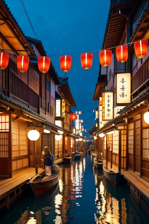 "Generate an image of a bustling trade scene during the late Edo period in Japan, centered around a vibrant port harbor. Traditional wooden warehouses and trading posts line the waterfront, where merchant ships from distant lands are docked, unloading exotic goods. The scene is alive with activity: merchants in traditional kimono and hakama negotiate deals, port workers unload cargo using traditional methods, and customers examine goods ranging from silk and spices to porcelain and lacquerware.
In this composition, depict a dynamic harbor setting, with a variety of ships and vessels adorned with colorful sails and flags. The water sparkles under the sunlight, reflecting the bustling activity on land. Fishermen, sailors, and merchants interact amidst the backdrop of traditional Japanese architecture and lantern-lit streets. The scene captures the essence of maritime trade, with the harbor serving as a hub of cultural exchange and economic activity.
Please create two versions of the image: one in vibrant colors to emphasize the liveliness and diversity of the trade scene, and another in sepia tone to evoke a nostalgic, historical atmosphere. Ensure that the composition effectively conveys the dynamic nature of trade and commerce, integrating the maritime element to enrich the historical context."