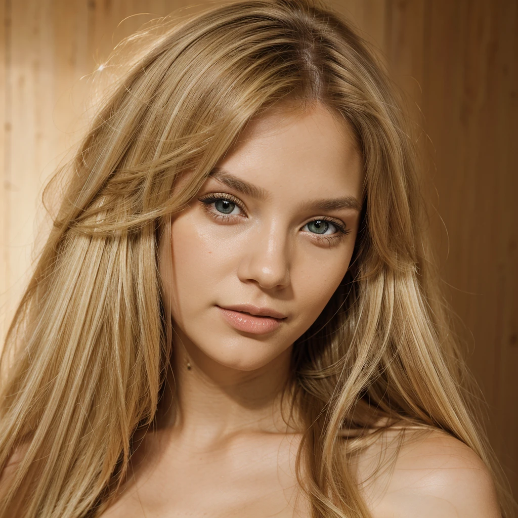 Vibrant, high-resolution full-length portrait of a woman with straight blonde hair. Ela tem olhos azuis. She's wearing a denim mini skirt and a short white blouse., which highlights her beautiful body well, She is crouched on a sidewalk petting a gray kitten, make the photo very realistic