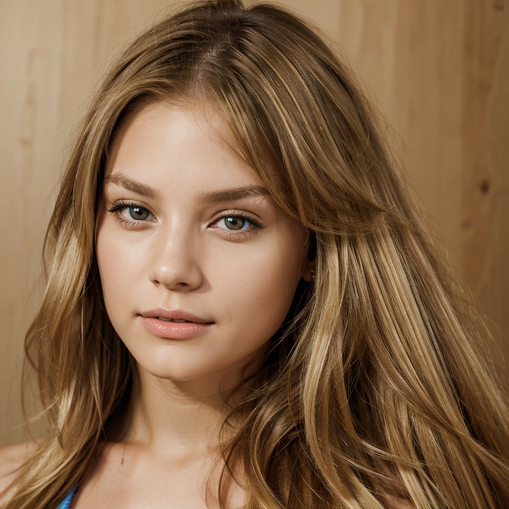 Vibrant, high-resolution full-length portrait of a woman with straight blonde hair. she has brown eyes. She's wearing a denim mini skirt and a short white blouse., which highlights her beautiful body well, she is taking photo in paris, make the photo very realistic