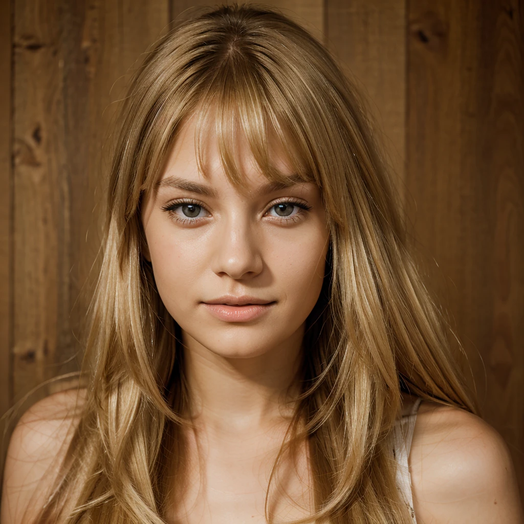 Vibrant, high-resolution full-length portrait of a woman with straight blonde hair. she has brown eyes. She&#39;s wearing a denim mini skirt and a short white blouse., which highlights her beautiful body well, she is taking photo in paris, make the photo very realistic
