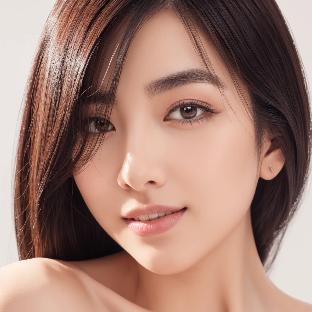 (((nude:1.5,highest quality, masterpiece, Ultra-high resolution, Realistic:1.4, RAW Photos, Very detailed, Perfect Anatomy, 18 year old fair skinned girl,  The most famous Japanese campaign girl,1 person))), Perfect fingers down to the last detail,Twinkle smile, View your viewers, upturned coccyx, Super cute face like a popular actress, very beautiful big black round eyes, Very beautiful shiny black super long hair, Very beautiful realistic skins, Very beautiful shoulders, very beautiful round breasts, Extremely beautiful perfect body, Very beautiful little ass, Detailed face, fine grain, Detailed Hair, Detailed and realistic skins, detailed shoulders, Detailed chest, Body perfect in every detail, Detailed hips
