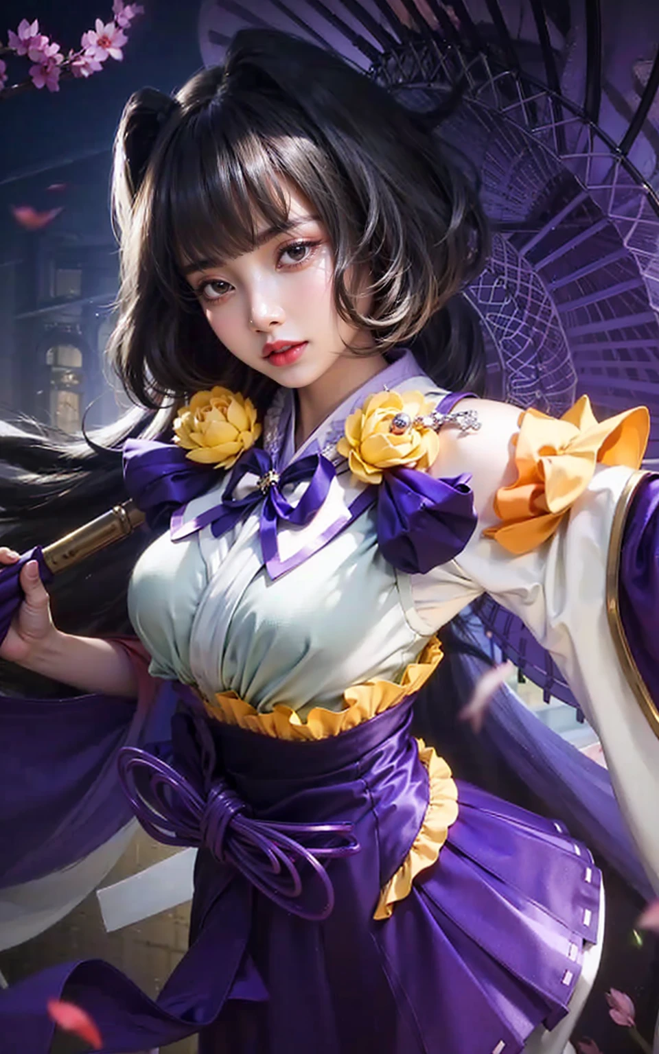 8K,Women in traditional Japanese kimonos fighting,(Dark Shot:1.4), 80mm, (Dark Shot:1.4), 80mm, A magnificent reality, Big eyes,Black short bob hair,Black and purple butterfly hair ornament,Black kimono and red obi,黒と紫のButterfly embroidery(精密なButterfly embroidery),Purple eyes(Purple Effect),mat, art,Horror movie lights, Photo Lab, High resolution, 複雑で非常にdetailed, (Depth of written border:1.4), (Dark Shot:1.22), (artステーション:1.2), 超detailedな, dramatic, Intricate details, (Technicolor:0.9), (Rutkowski:0.8), Like a horror movie, detailed, Soft Light, sharp, Exposure Blending, Medium Shot, (Noir:0.4), horror light,sharp, Exposure Blending、Medium Shot,Photorealistic RAW photos of the highest quality。Backlight, Cinema Lighting, Film Grain, 50mm lens, Nikon D850,Realistic Skin,ファンタジーart,キャラクターart,超High resolution,Muscular and slim body,super Realistic Skin,Late Night,Underworld demon makeup,Battle Scenes,Action Scenes,Action pose,激しいAction pose,fierce fighting,Holding a dagger,Acrobatic pose,Fighting Style,Butterfly embroidery,Dim forest,