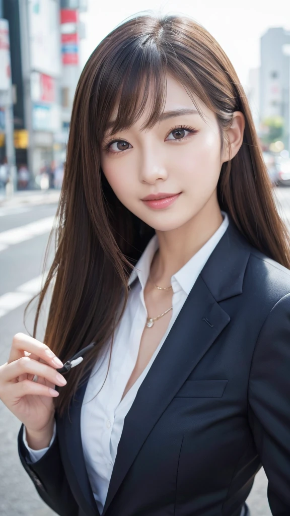 natural beaxty japanease
table top、highest quality、genuine、Super detailed、finely、High resolution、8k wallpaper、one beautiful woman、、、light brown disheveled hair、wearing a business suit、sharp focus、perfect dynamic composition、beautiful and detailed eyes、thin hair、Detailed genuine skin texture、smile、model body shape、In Tokyo at morning、Brush your hair up with your fingers.