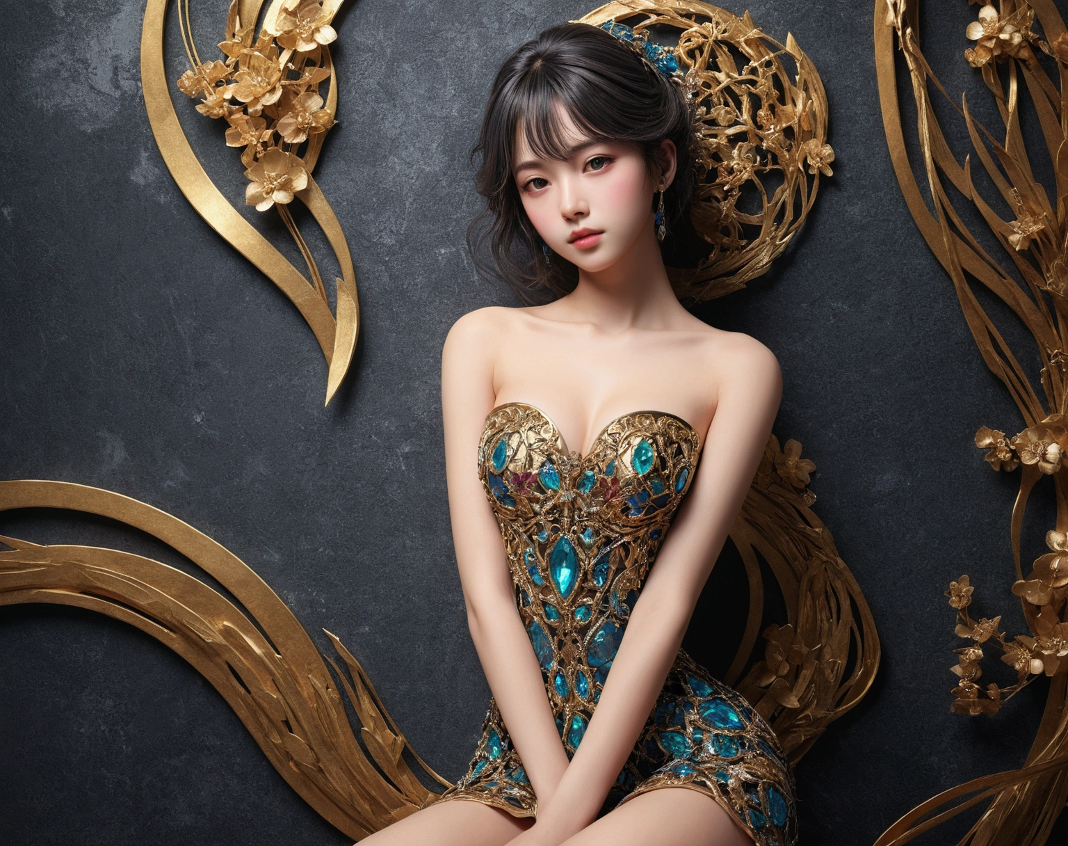 Official Art, Unity Wallpaper, Super detailed, beautiful and aesthetic, beautiful, masterpiece, Highest quality, (gem, ), Dynamic Angle, Perfect Face, Perfect hands, Perfect Legs,Small breasts, the most beautiful form of chaos, elegant, Brutalist design, Vibrant colors, Romanticism, Atmospheric,beautiful顔立ち,12 years old,girl