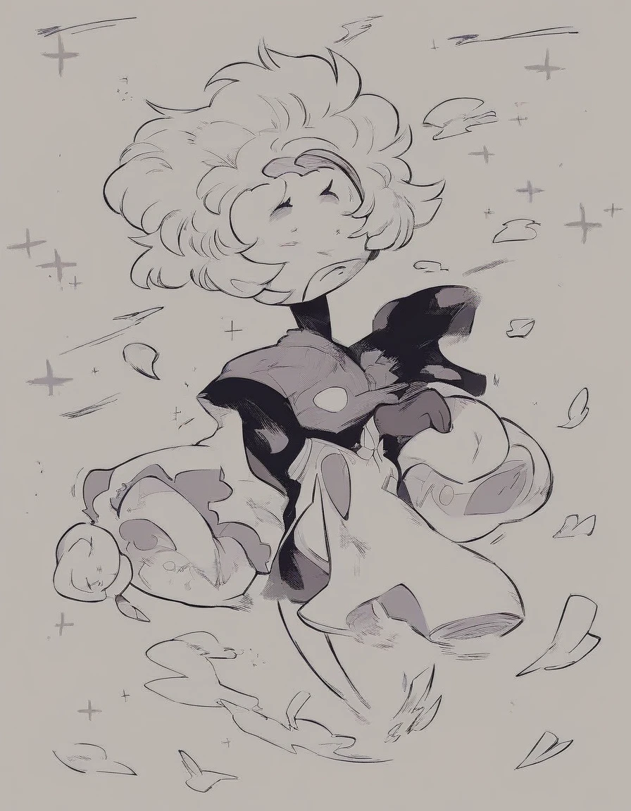a black and white drawing of a girl in a black and white outfit with her, smol, full body sprite, poofy, thick black lineart, poorly drawn, shrugging arms, merged character, sketchy artstyle, nier inspired, prompt: fragile looking figure, simple lineart, cute character, steven universe style, very flat shading, unknown artstyle, no arms, without text, humanoid form, thick lineart, soft outline