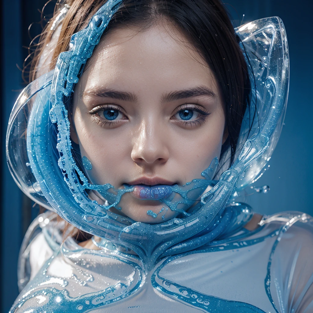 Blue transparent Slime girl