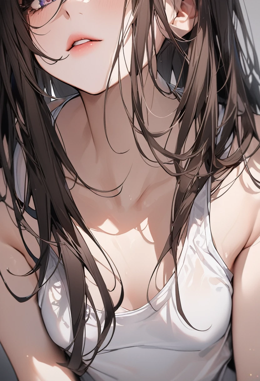 (1 Girl), (Brown eyes), (Exquisite iris detail), (Chizuru Mizuhara), (White Background) Micro Bikini Ahegao Bitch Inviting ejaculation Large Breasts Close-up Big Ass お尻のClose-up Looking back