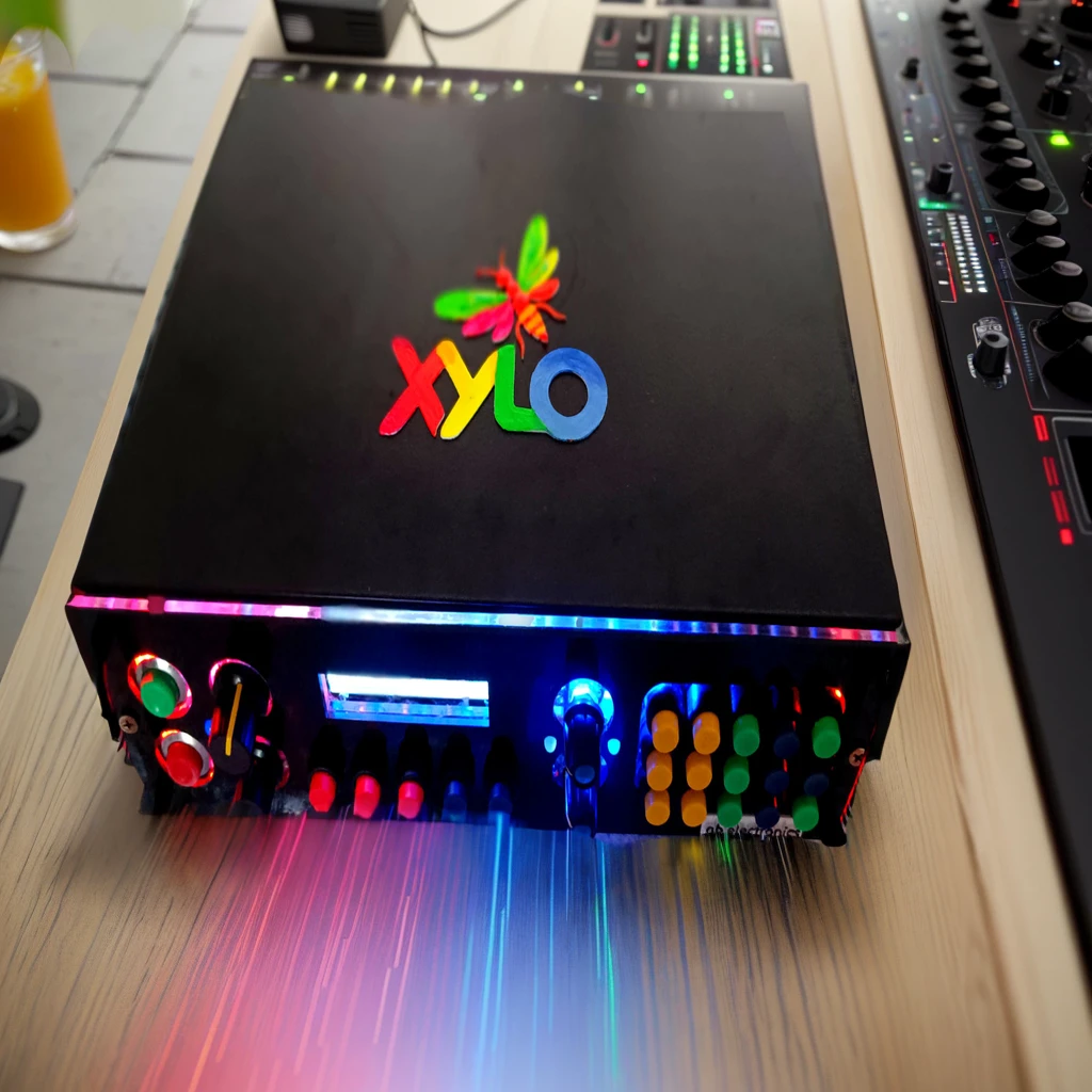 bagroudn on a DJ pRTY, ON A TABLE near by mikes, dj mixer, audio mixers near around