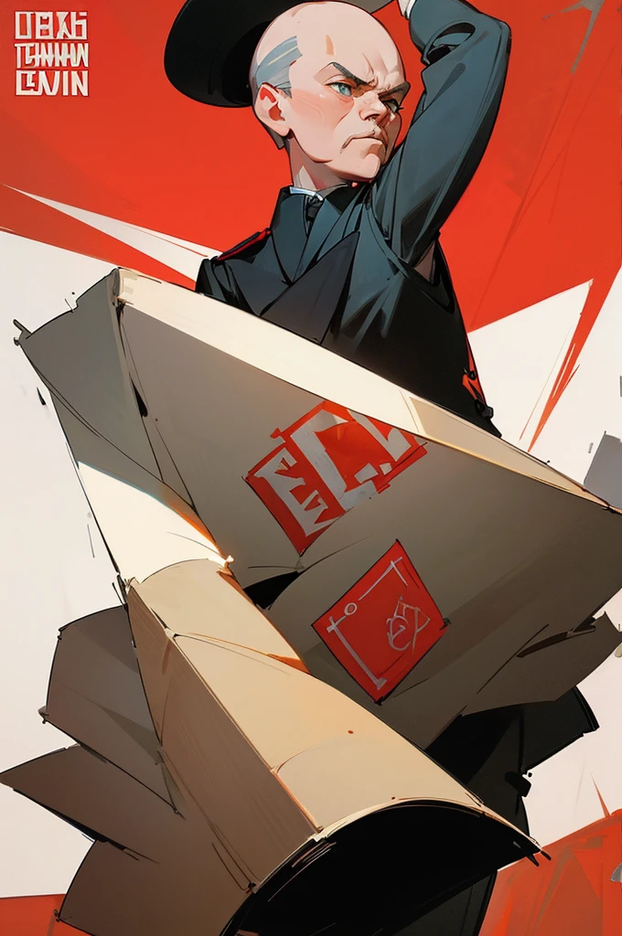  (((vladimir lenin))) in a suit and tie holding a microphone, soviet poster of viktor orban, soviet propaganda style, soviet propaganda, ussr poster, soviet propaganda poster style, soviet poster, soviet propaganda art, soviet propaganda poster art, communist propaganda, russian constructivism, banners with lenin, sovietwave