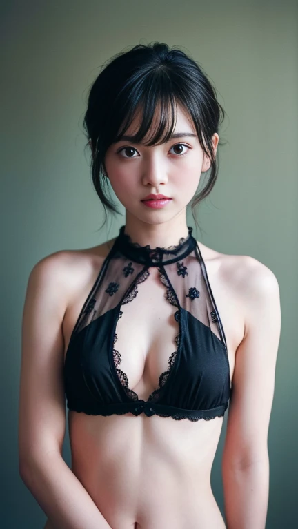 Browsing Caution:0.6、Black Hair、Short hair with bangs、Sleep habits、Girl wearing earphones、Naked see-through **** doll、((Small breasts))、(((He looks at me and smiles mischievously.)))、A 19-year-old with a model figure、Vibrant、((Shaved))、Pale pink nipples are visible、((Clothes are disheveled))、((lack of sleep))、**** doll is see-through、Correct number of limbs、((Delicate painting))，(Detailed RAW photos of girls), (The pieces fly:1.25), (Highest quality:1.6), (Ultra-high resolution:1.5), (that&#39;Photorealistic:1.75), 8k resolution,:1.6),  Canon EOS R5, 50mm, Confused, Very detailed,Cinema Lighting、