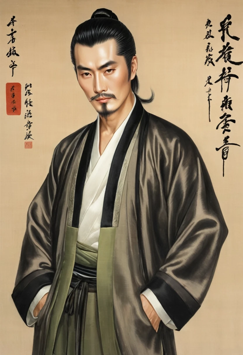handsome man,style of Huang Guangjian