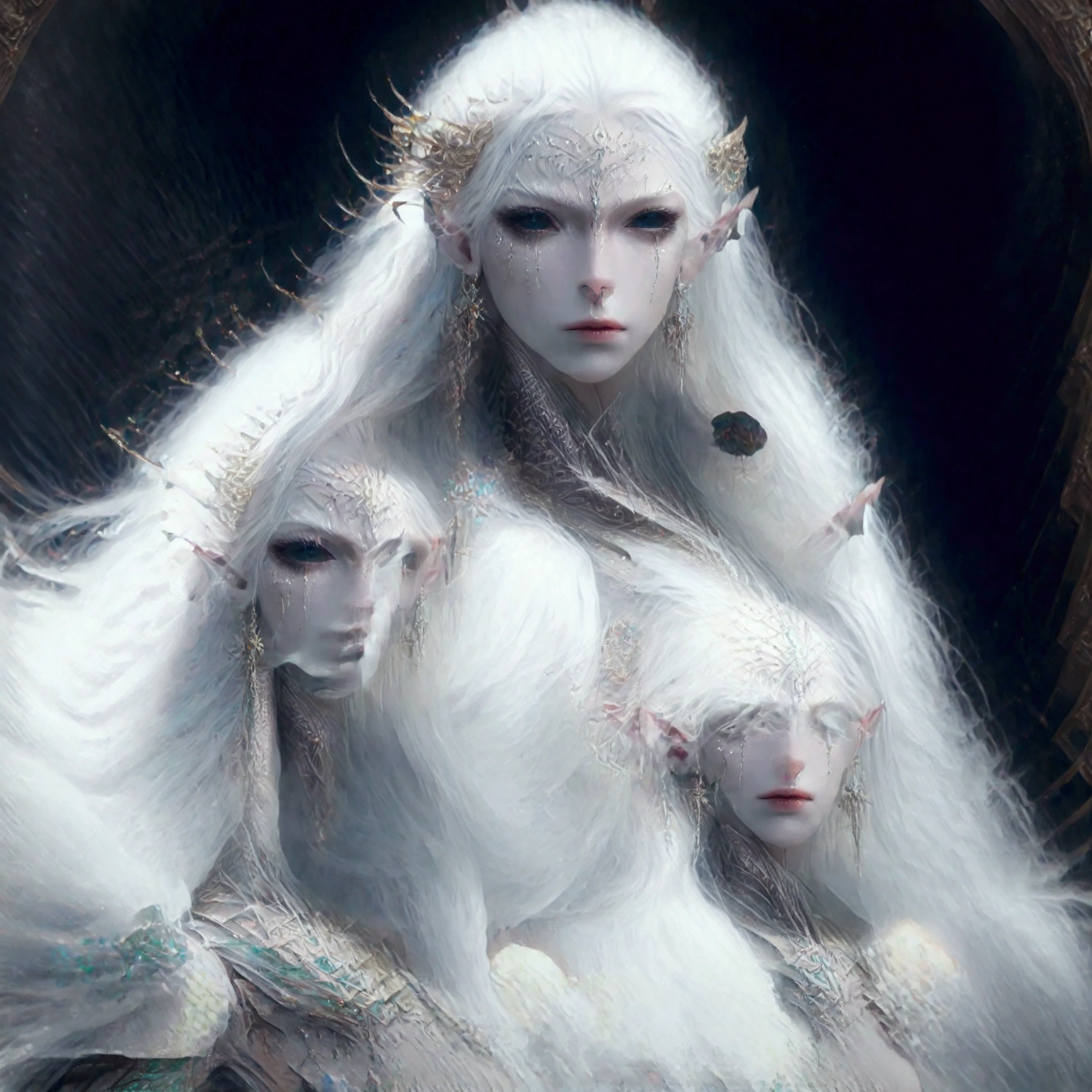 a close up of a woman in a white costume with long white hair, detailed white long hair, white armor, alluring elf princess knight, elven warrior princess, elven character with smirk, beautiful and elegant female elf, 2. 5 d cgi anime fantasy artwork, epic exquisite character art, epic fantasy art style hd, stunning character art, fantasy paladin woman