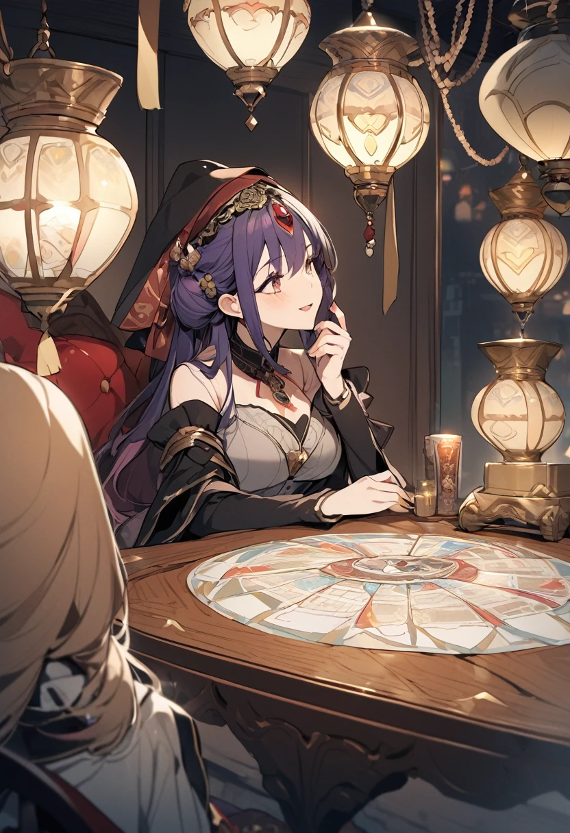 An image of a dignified female fortune teller talking about love fortune telling