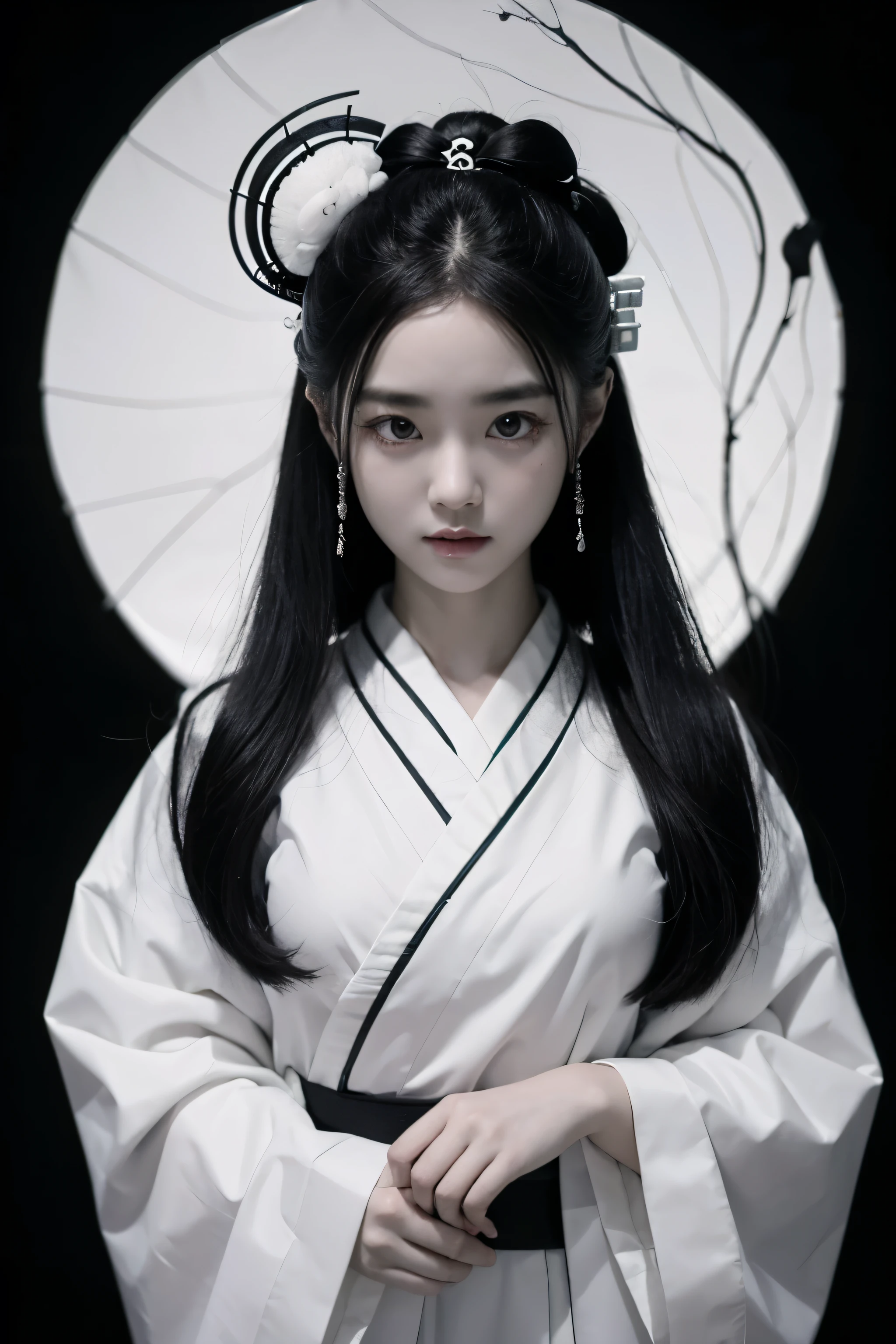 (1 girl:1.2), Solitary, Shimecart,Japanese traditional clothing, Red Eyes,cartoon style, Joe Fenton, A black and white photo with an expressionless face, camping, Indecent, painful, envy, Gast (Lovecraftian),calm, Gentle smile, Wayne Barlow,, in gochuumon wa usagi desu ka? style, Nostalgia