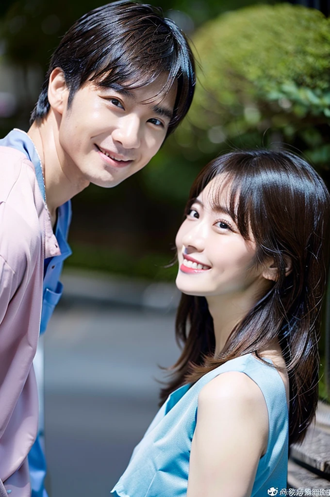 dentist Male and female2people 黒色の医療スクラブ着用 日本people 黒髪 20代後半 Mainly upper body angle smile Shooting outside No accessories included