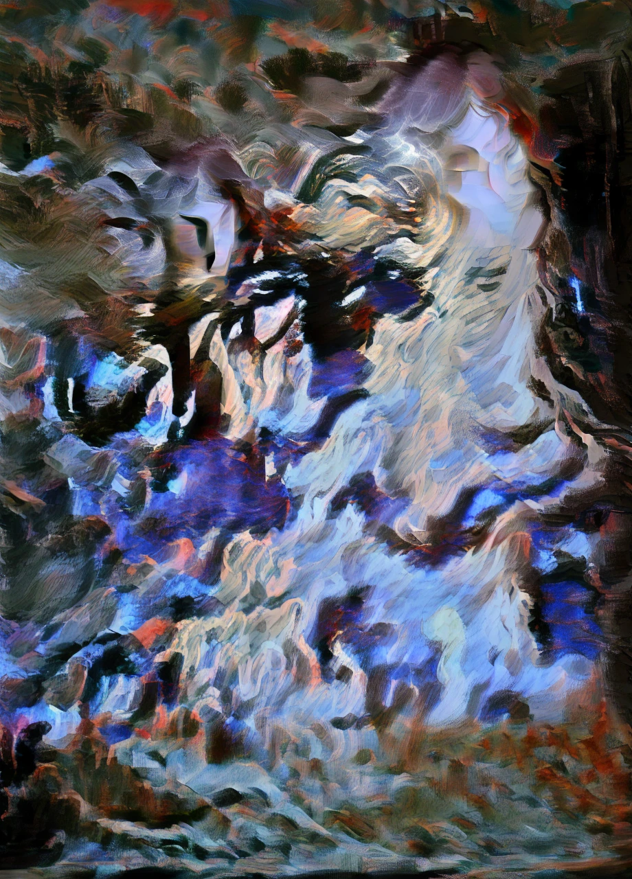 (Style by NTY:1.4), female, scarlet art, iridescent hair, intricate, colorful