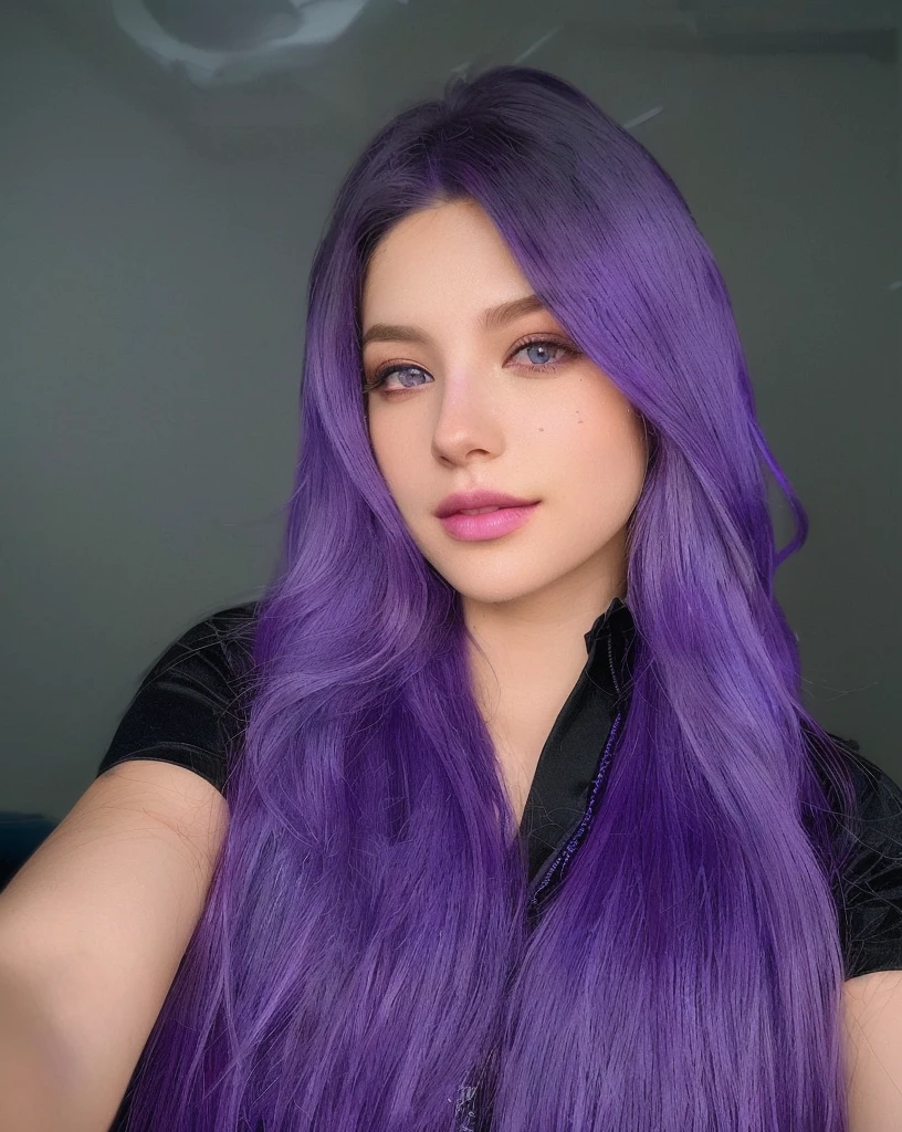 purple hair is long and wavy, purple long hair, long purple hair, violet long hair, long violet hair, violet color, long dark purple hair, purple flowing hair, violet hair, purple color, flowing purple hair, long wavy purple hair, purple hair, with few vivid purple highlights, purple hair portrait of woman, purple hue, deep purple hair