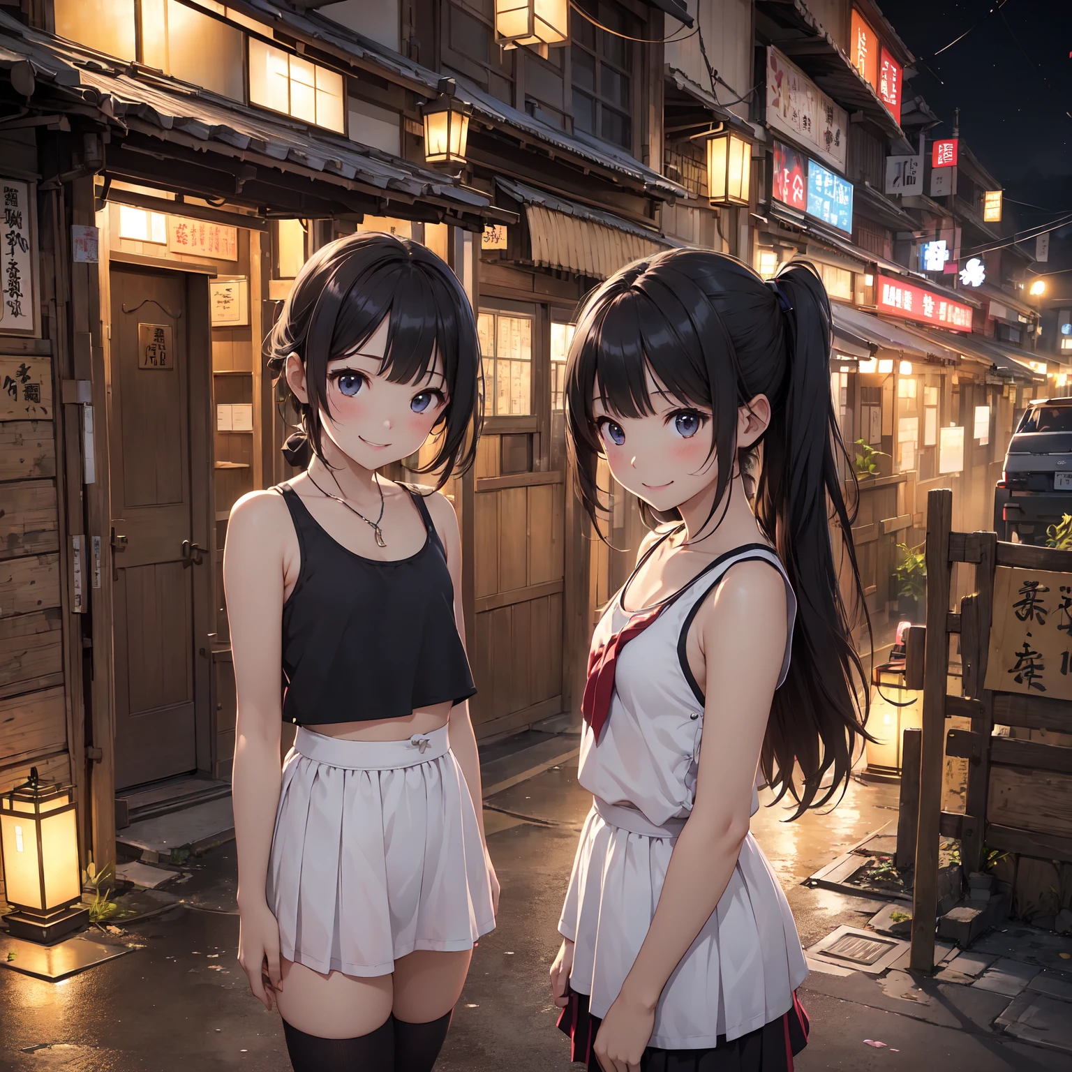 (masterpiece、Highest quality)、(日本のUnsanitary and dim地下街、Night view、Poor Street、Little Girl3People and above、Street lamp、地下へのstage)、(美しいNight view)、(Showa style、Japan favelas、Old and dirty hot spring town)、(stage)、(middle School girls3People and above、Tank top、Panties、smile、fun)、((Unsanitary and dim))、Shady Red Light District、shaved ice、Sale of drinks、(stage)、smile、Happy schoolchildren、Perfect Anatomy