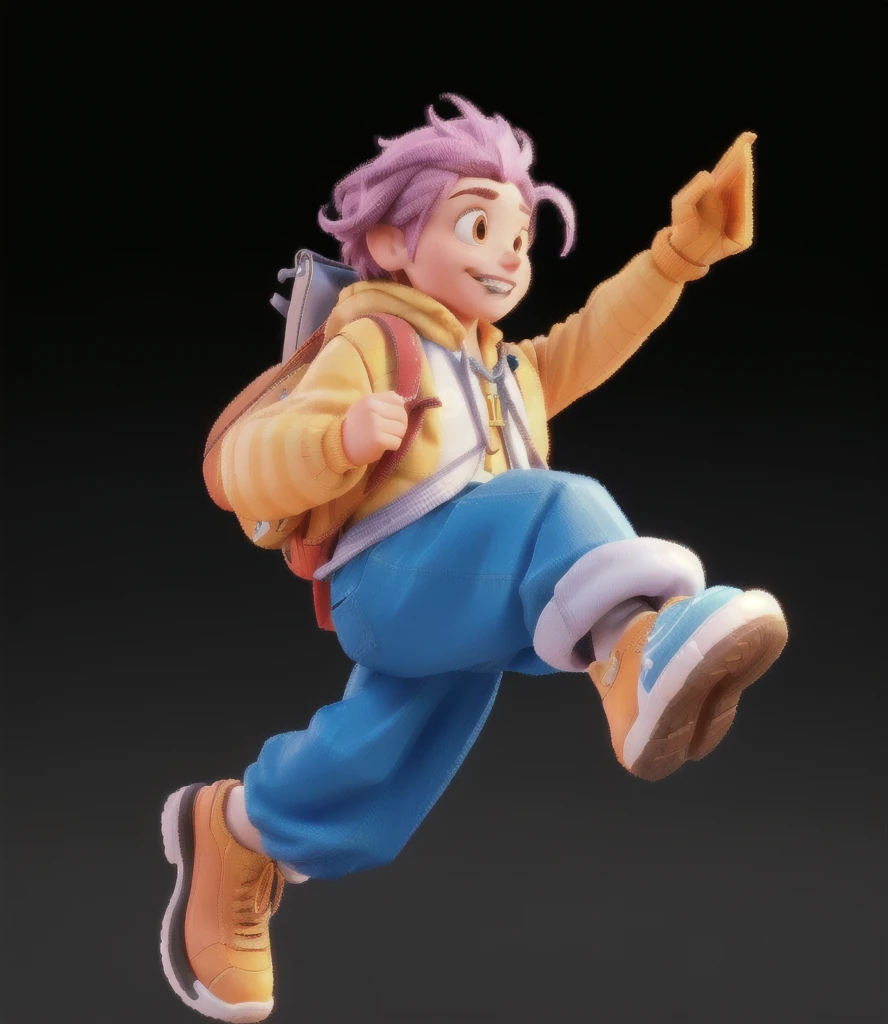 Close-up of a person carrying a backpack, 3D Characters, high detail iconic character, official art works, Colored zbrush rendering, 3D Model, posture, official render