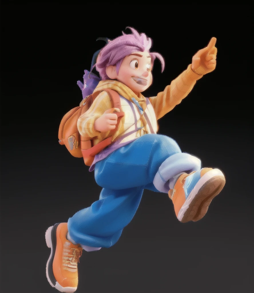 Close-up of a person carrying a backpack, 3D Characters, high detail iconic character, official art works, Colored zbrush rendering, 3D Model, posture, official render