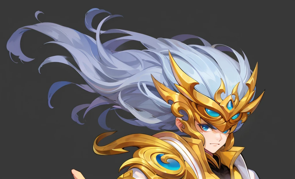 Long white hair、Full details，Fine hair，elegant，Swing with the wind，man