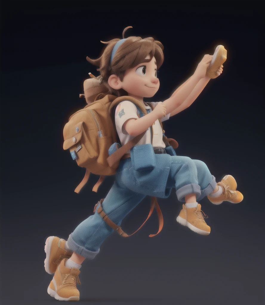 Close-up of a person carrying a backpack, 3D Characters, high detail iconic character, official art works, Colored zbrush rendering, 3D Model, posture, official render