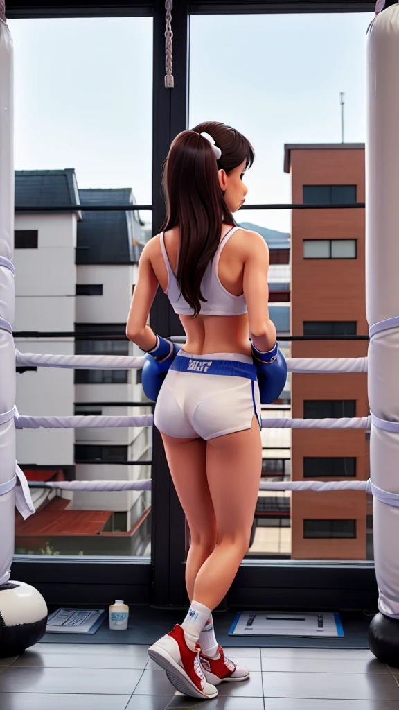 Milk is、I was watching the practice intently from the window of the local boxing gym.。white
