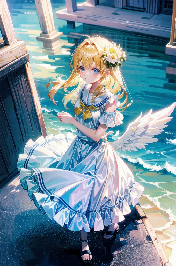 Angel、beautiful girl、Sunny skies、A solemn temple、